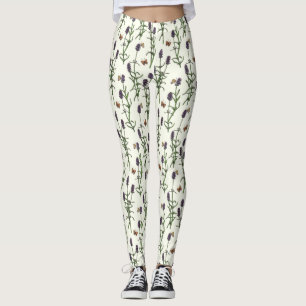 Leggings Lavanda y mariposas en blanco roto