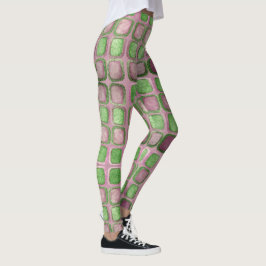 Leggings Lavanda y plazas verdes