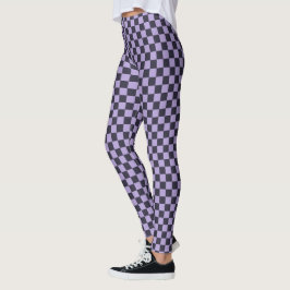 Leggings Lavender haze checkerboard pattern