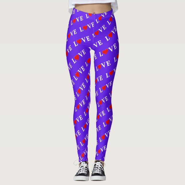 Leggings Lavender Love Heart Moda moderna Elegante (Anverso)