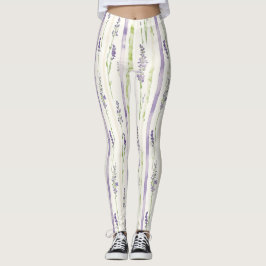 Leggings Lavender Stripes Floral