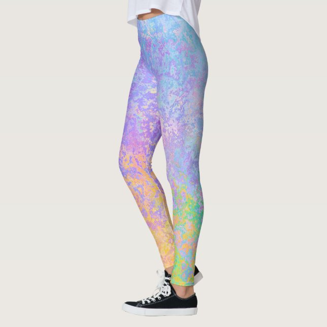 Leggings Lavender Sunrise Pastel Neon Alcohol Tinta Resumen (Izquierda)