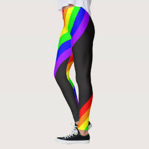 Leggings Lazo arco iris del orgullo gay LGBT en negro