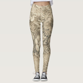 Leggings "Lazo blanco de cosecha de cobweb"