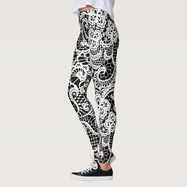 Leggings Lazo blanco sobre negro (Izquierda)