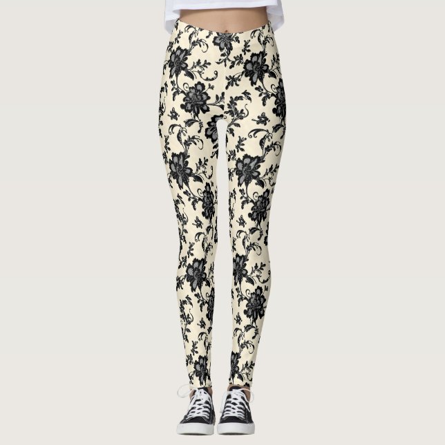 Leggings Lazo Delicado Negro (Anverso)