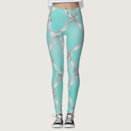 Leggings Lazos Blancos Azul Turquesa Huevo de Robin
