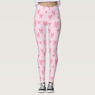 Leggings Lazos y Corazones Rosados Coque