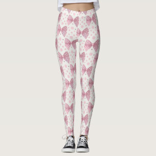 Leggings Lazos y lunares coquetos rosados