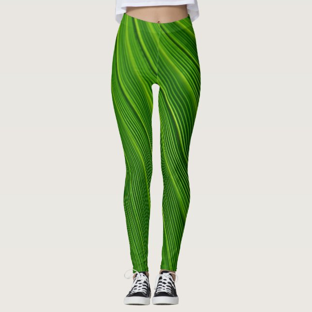 Leggings Leaf verde (Anverso)