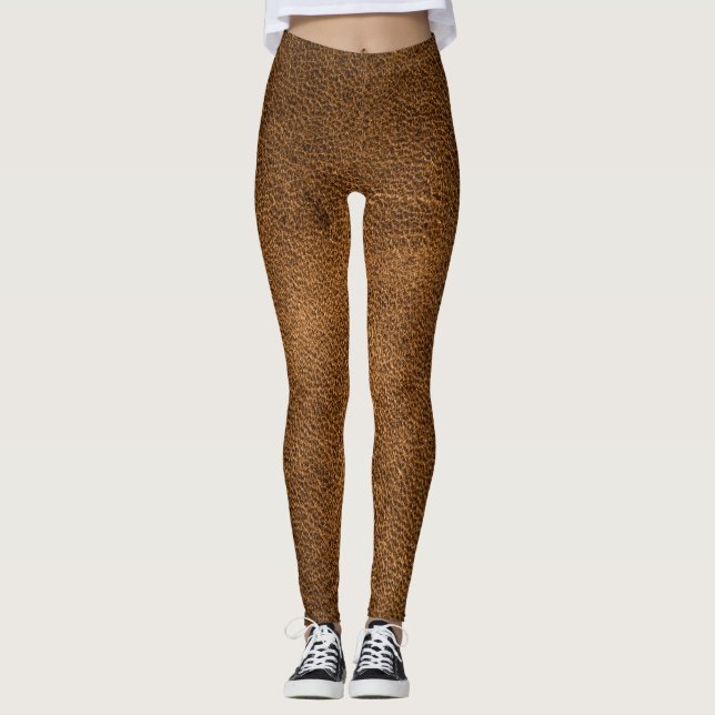 Leggings Leather marrón antigua: fondo texturado (Anverso)