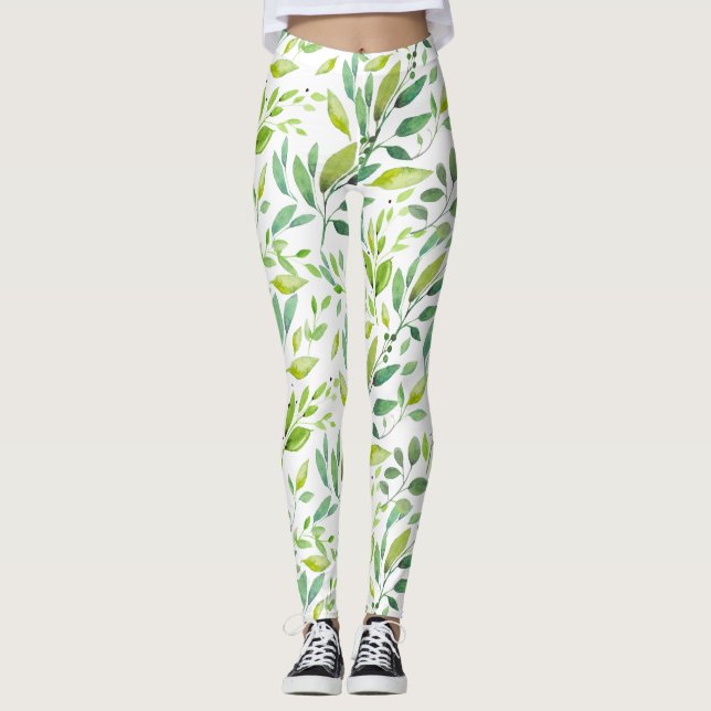 Leggings Leaves verdes y berries (Anverso)