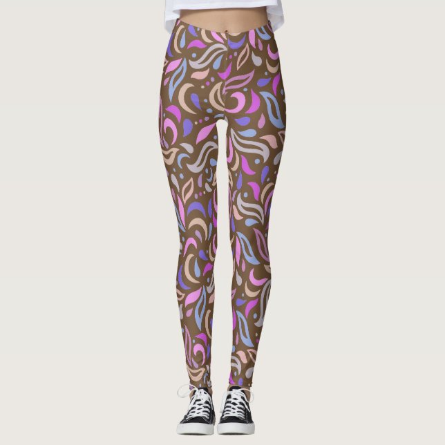Leggings Leaves y trampas de Swirls (Anverso)