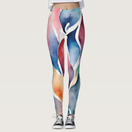 Leggings Lebendige Aquarellstreifen - dynamische