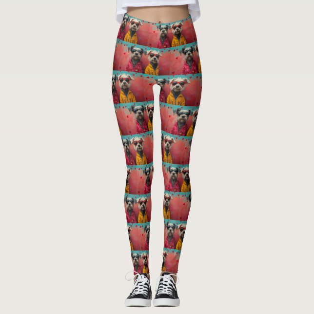 Leggings Lebrel con Corazones de San Valentín (Anverso)
