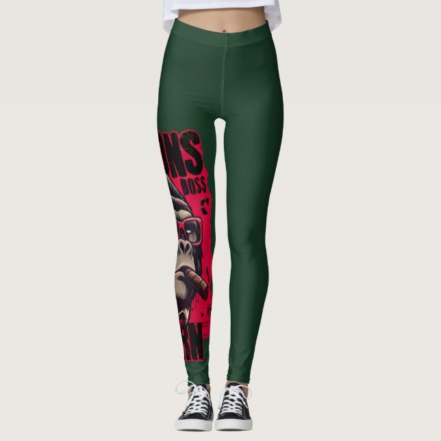 Leggings Lecciones de Jefa Gorila Mujeres (Anverso)