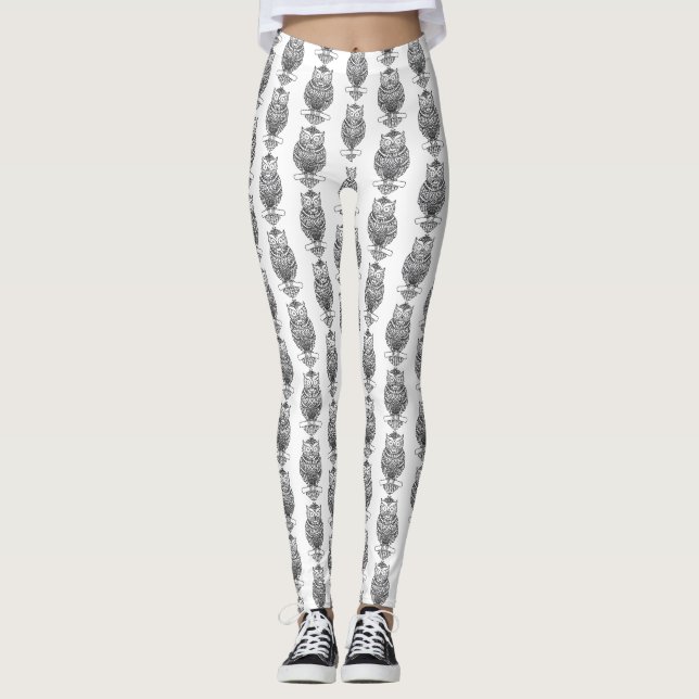 Leggings Lechuza (blanca) - Piernas (Anverso)