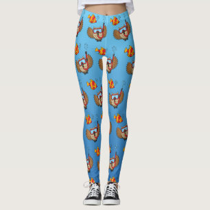 Leggings Lechuza con máscara de buceo y pescado tropical