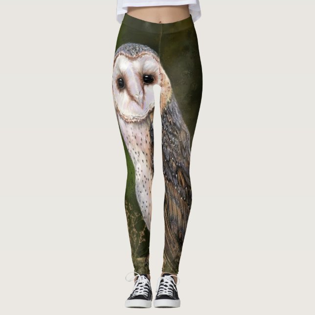 Leggings Lechuza de grano occidental - Arte de pintura de a (Anverso)