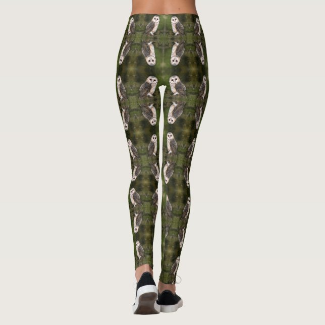 Leggings Lechuza de grano occidental - Pintura de arte acua (Reverso)