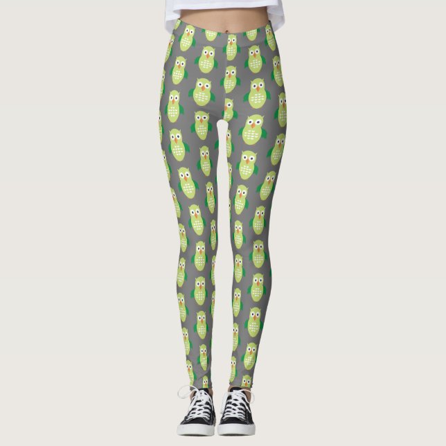 Leggings Lechuza verde y verde (Anverso)