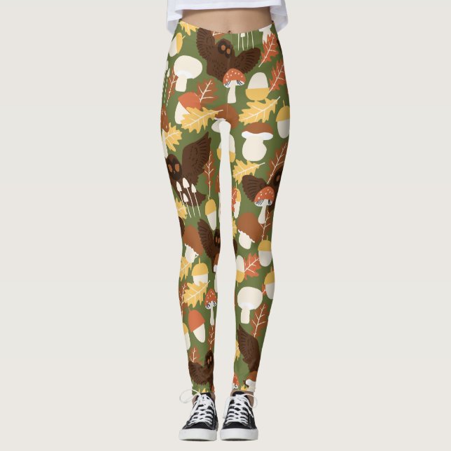 Leggings Lechuza y champiñones (Anverso)