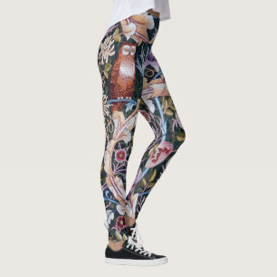 Leggings Lechuza y flores, William Morris