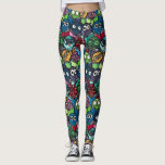 Leggings Lechuzas coloridas leyendo un bonito patrón sin so<br><div class="desc">Diseño de patrones de lectura de libros de lechuzas</div>