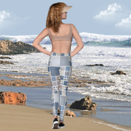Leggings Legado de patrón de acuarela geométrica de playa
