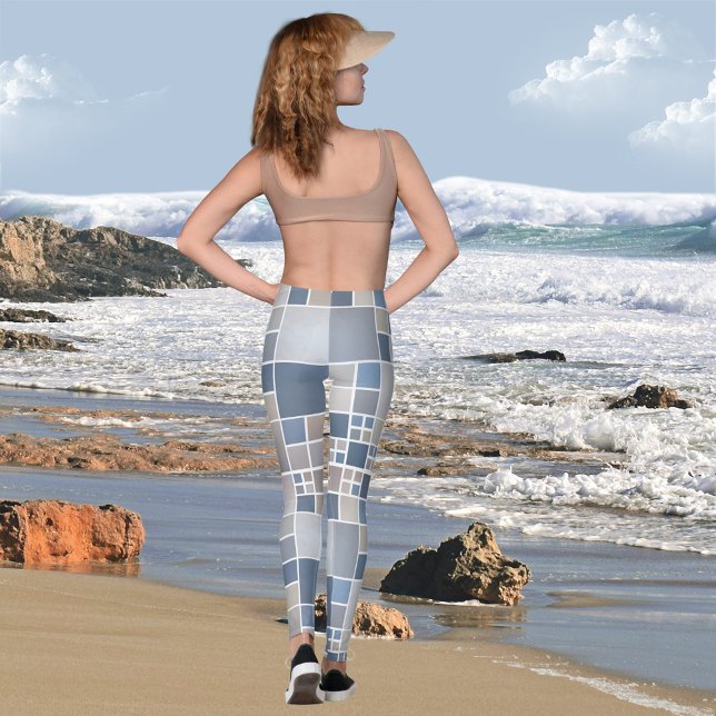Leggings Legado de patrón de acuarela geométrica de playa (Subido por el creador)