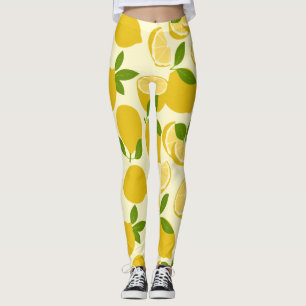 Leggings Legado del patrón limón simple amarillo