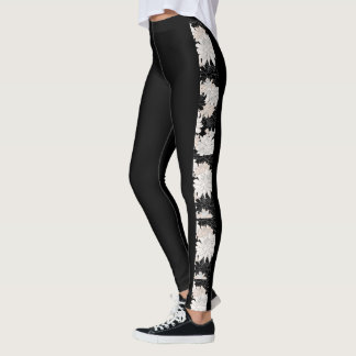 Leggings Legado floral de Dahlia negra