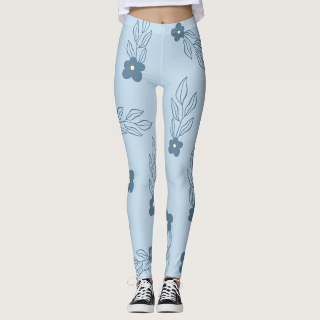 LEGGINGS LEGADOS DE FLORES AZULES (Anverso)