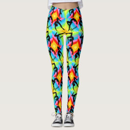 LEGGINGS LEGADOS DE GIMNASTICAS CON PATROCINES ABSTRACTOS