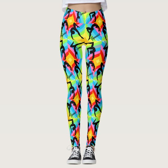 LEGGINGS LEGADOS DE GIMNASTICAS CON PATROCINES ABSTRACTOS (Anverso)