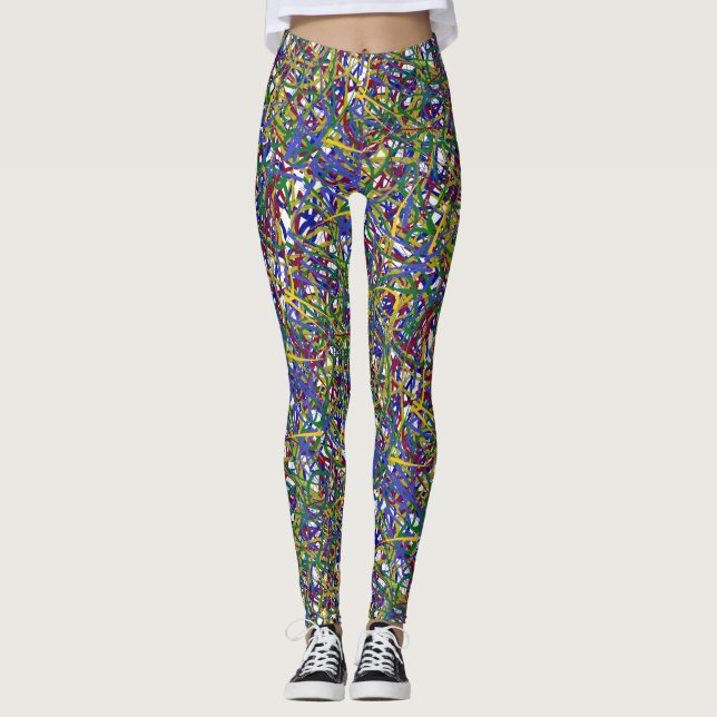 LEGGINGS LEGADOS DE LÍNEAS MULTICOLORADAS (Anverso)