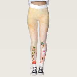 LEGGINGS LEGADOS IMPRESOS DE FLORES MANIPULADOS EN AMARILLO