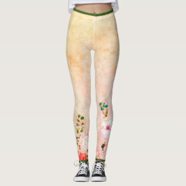 LEGGINGS LEGADOS IMPRESOS DE FLORES MANIPULADOS EN AMARILLO
