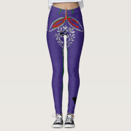 LEGGINGS LEGADOS IMPRESOS PURPLE CON COLLAGE DE PATRÓN JAPO