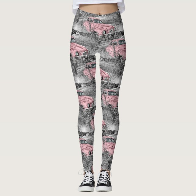 Leggings leggatas de coche rosa vintage (Anverso)