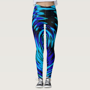 Leggings Leggencias abstractas con nadadores en blanco negr