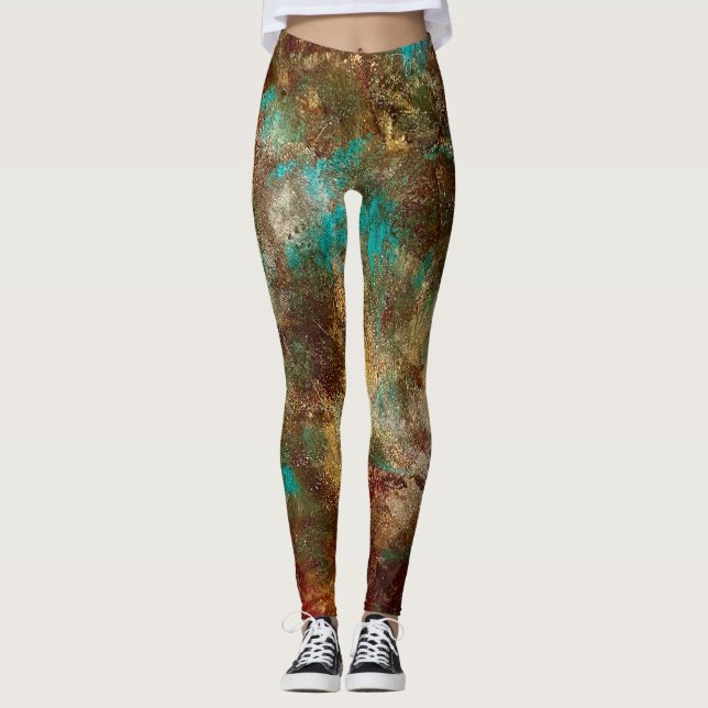 Leggings Leggencias abstractas de cobre (Anverso)