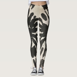 Leggings Leggencias abstractas de color blanco negro modern