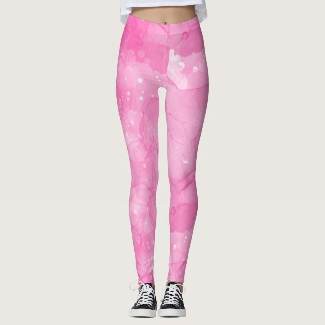 Leggings Leggencias abstractas rosadas (Anverso)
