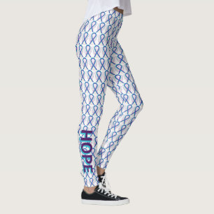 Leggings Leggencias ángel de cinta de conciencia verde azul