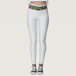 Leggings Leggencias blancas con diseño floral