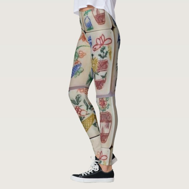 Leggings Leggencias blancas de Mahjong (Izquierda)
