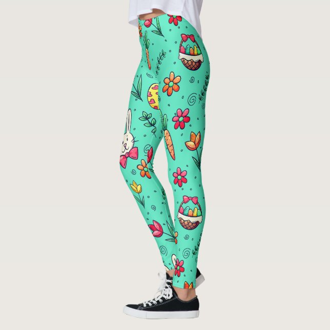 Leggings Leggencias blandas del patrón de Pascua Ciana (Izquierda)