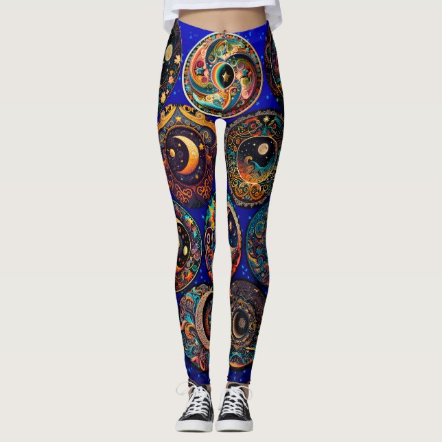Leggings Leggencias celestes de la luna y la estrella - cie (Anverso)