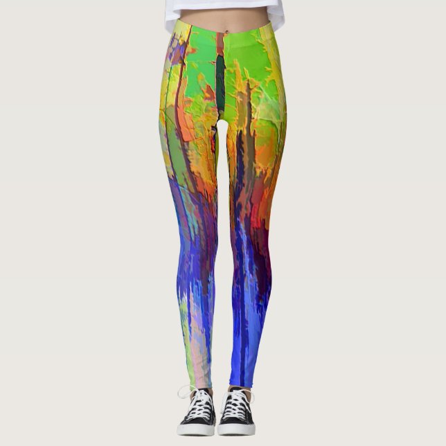 Leggings Leggencias coloridas con diseño abstracto (Anverso)